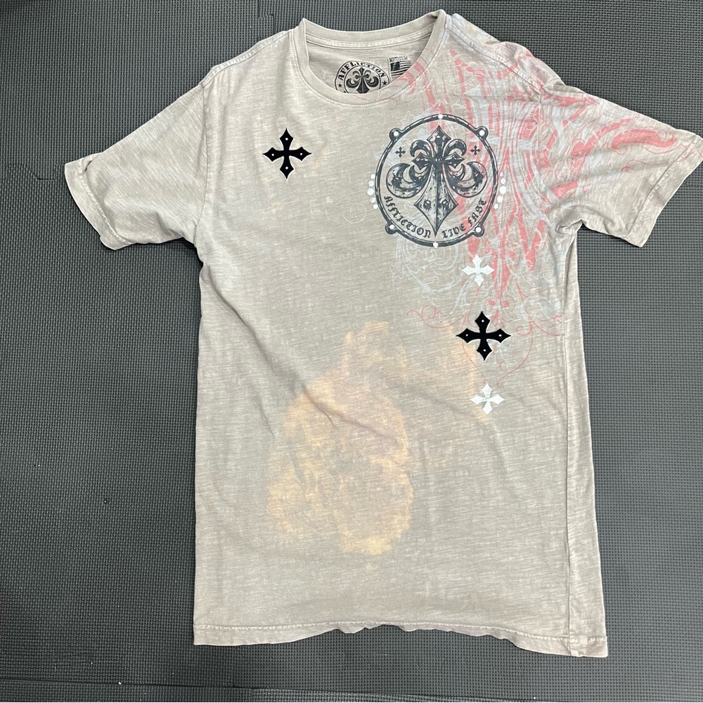 Affliction Men's Gray Graphic T-Shirt